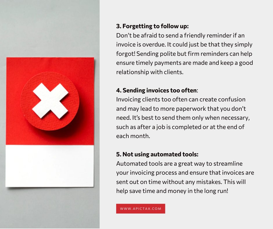apic_tax's tweet image. Speed up your invoicing process and get paid faster by avoiding these pitfalls! #invoicingtips #invoicingmistakes 💸