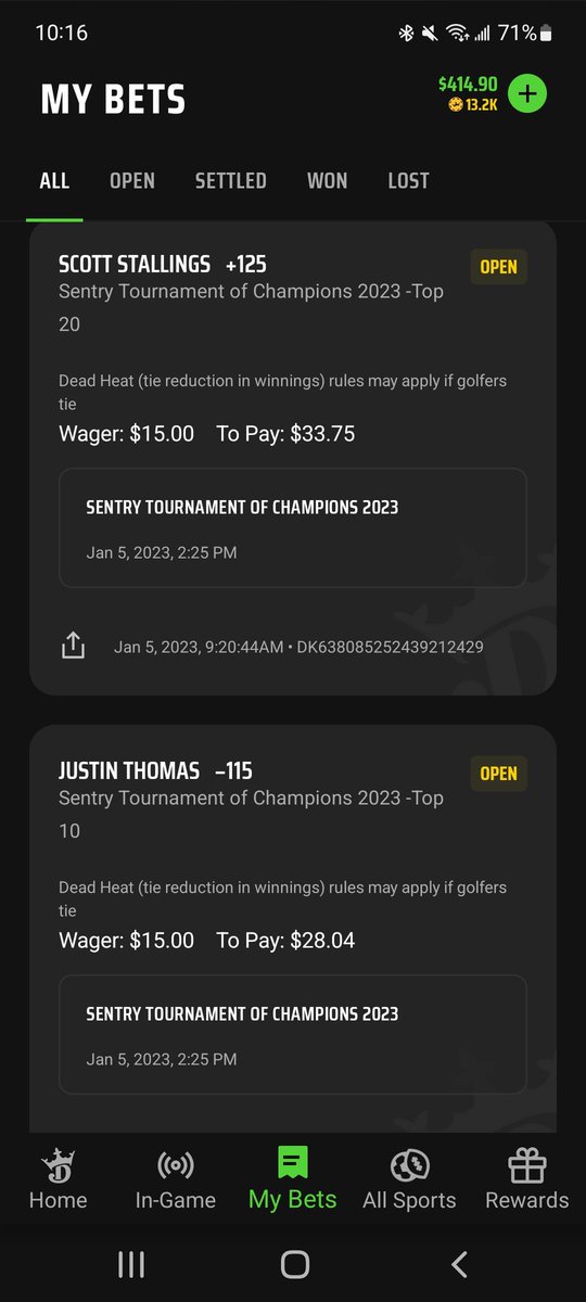 Locks incoming for the #SentryTOC 💰 taking morikawa to win so we can ride it as the odds get more favorable and cash out. Think there is alot of value at +2000. #GamblingTwiitter #Golf