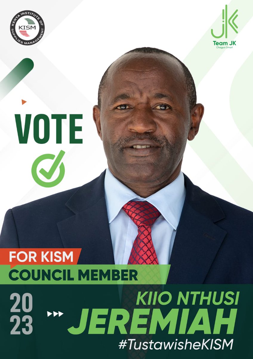 MuthamaMC's tweet photo. Vote Jeremiah Kiio Nthusi for Council Member in next week's  @kismgt polls...

He is among the best in the industry, has delivered beyond expectations in the last 3 years and will do even more for the profession with your support.  #TeamJK #TustawisheKISM https://t.co/7D9o41dTt7