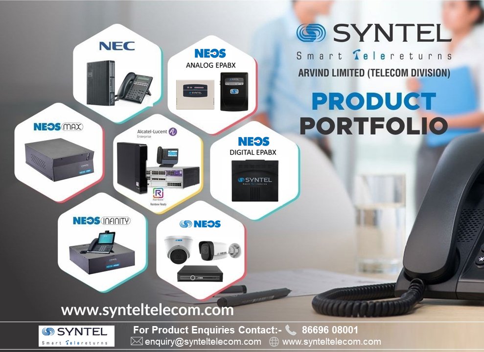 Syntel Telecom presents Smart & Unified Communication Systems, IP Surveillance Solutions, Access Points and Network Switch Solutions #SyntelTelecom #Smart #Digital #Unified #Communication #IPSurveillance #AccessPoints #WiFI #Network Switch #solutions bit.ly/syntelportfolio