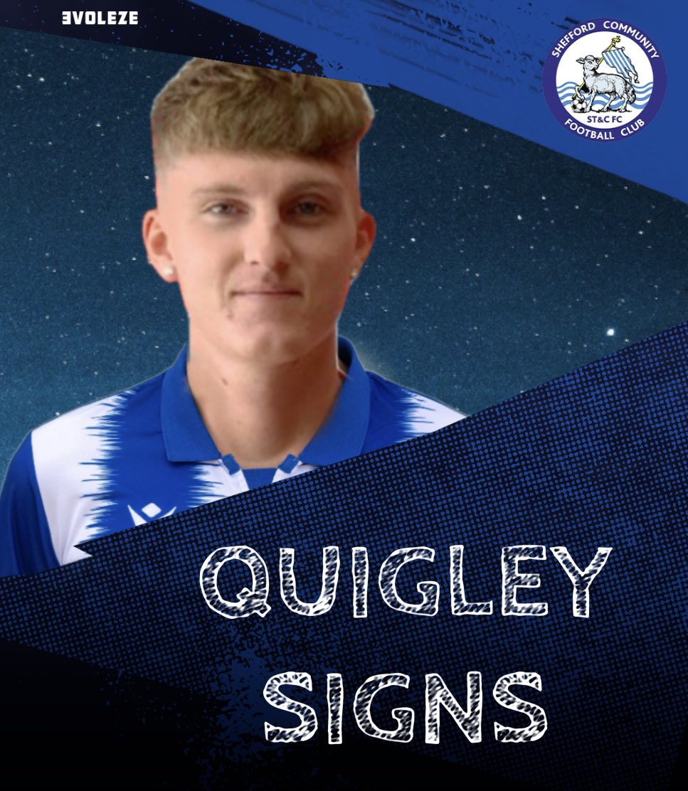 We are pleased to announce the signing of Jack Quigley of Kempston Rovers

Jack made his debut against Potton United on Monday and is another young player with lots of potential, equally adept at full back or in midfield

Welcome Jack 💙💪🏼🐑