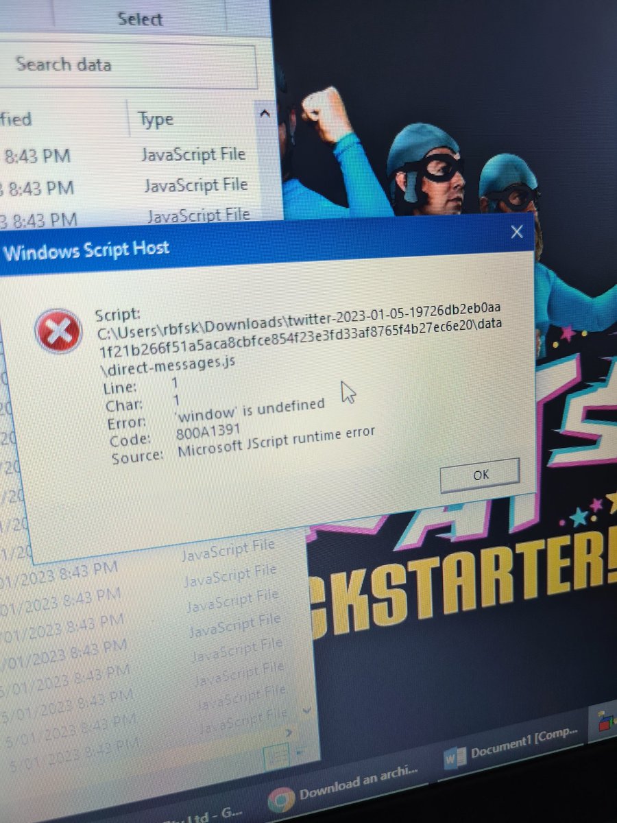 AmandaJL_80's tweet image. OK, people smarter then me, I downloaded my twitter archive, but when I try and open a file, this comes up. How do I fix? #twitter #jscript #help