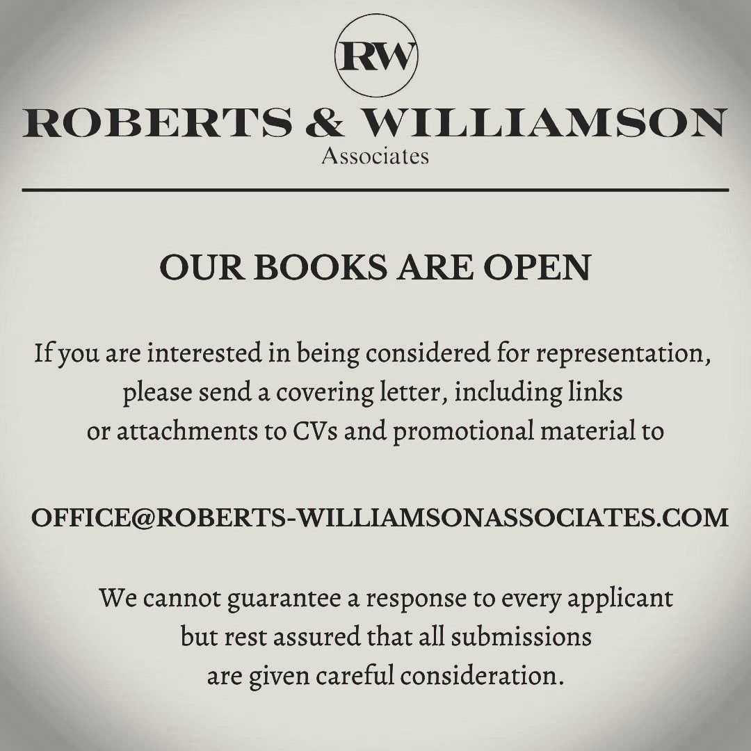 Looking for #representation? Well, our books are open! #talent #actorsagency #agent #actor #singer #dancer #actormusician #creative #theatre #musicaltheatre #film #television #london #RWATalent