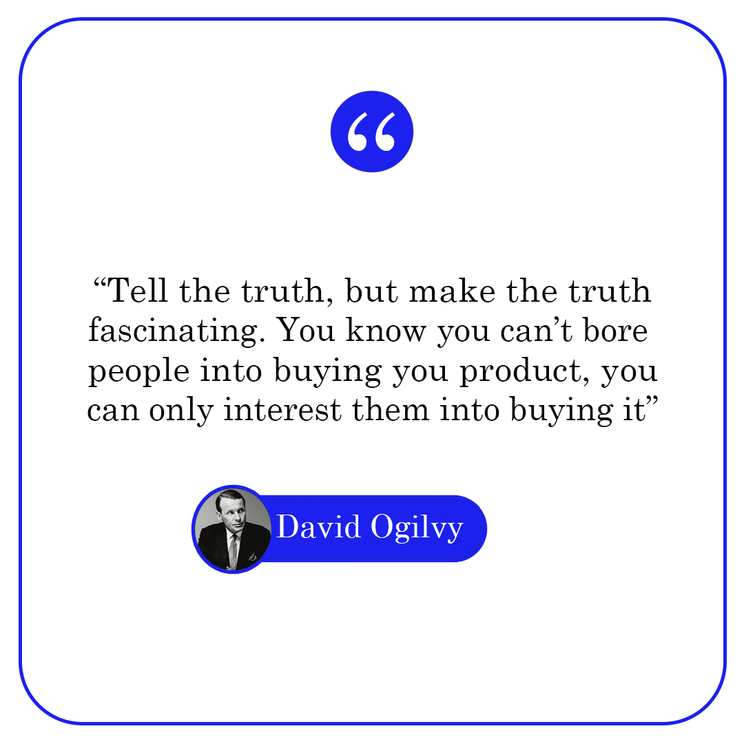 "Tell the truth, but make the truth fascinating. You know you can't bore people into buying you product, you can only interest them into buying it" - David Ogilvy

#askkelley #koffeewithkelley #localbusiness #smallbusiness #businesscoach #lifecoach #business  #ludhiana