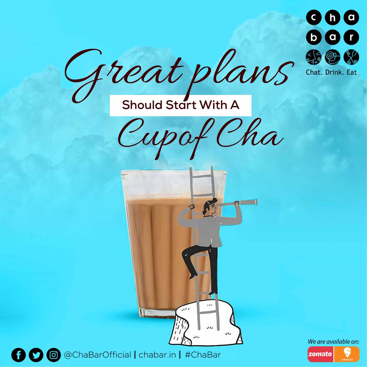 chabarofficial's tweet photo. Great plans should start with a cup of tea.
Visit Cha Bar to give the perfect headstart to your day. πβ
#ChaBar #OxfordBookstore #Chabarindia #Delhi #Kolkata #Noida #Bhubaneswar https://t.co/Mv43AqUQcj