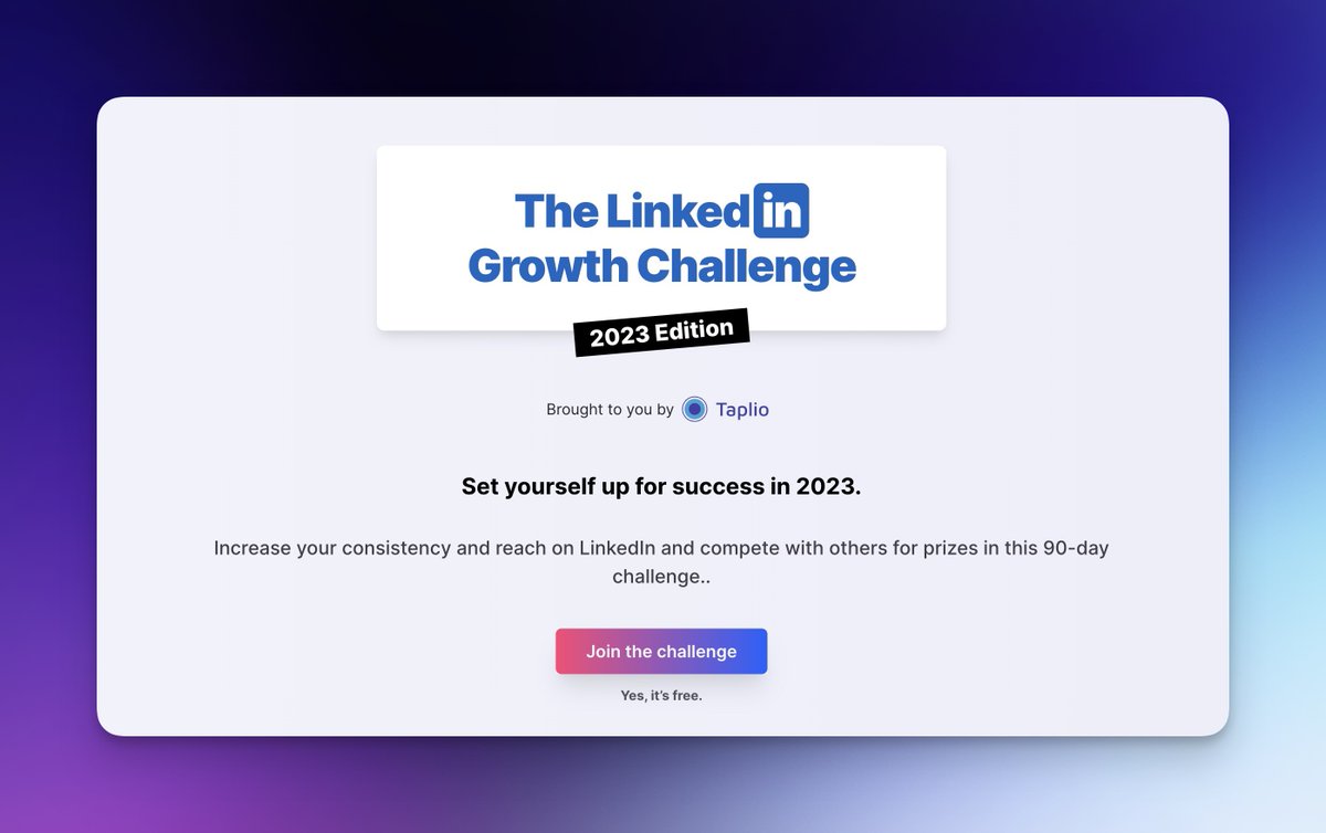 Who's building a Linkedin audience? 

👋

Launching a LinkedIn challenge 👀

Motivation, resources and REWARDS 🎁

♻️ RT and I'll send you the link