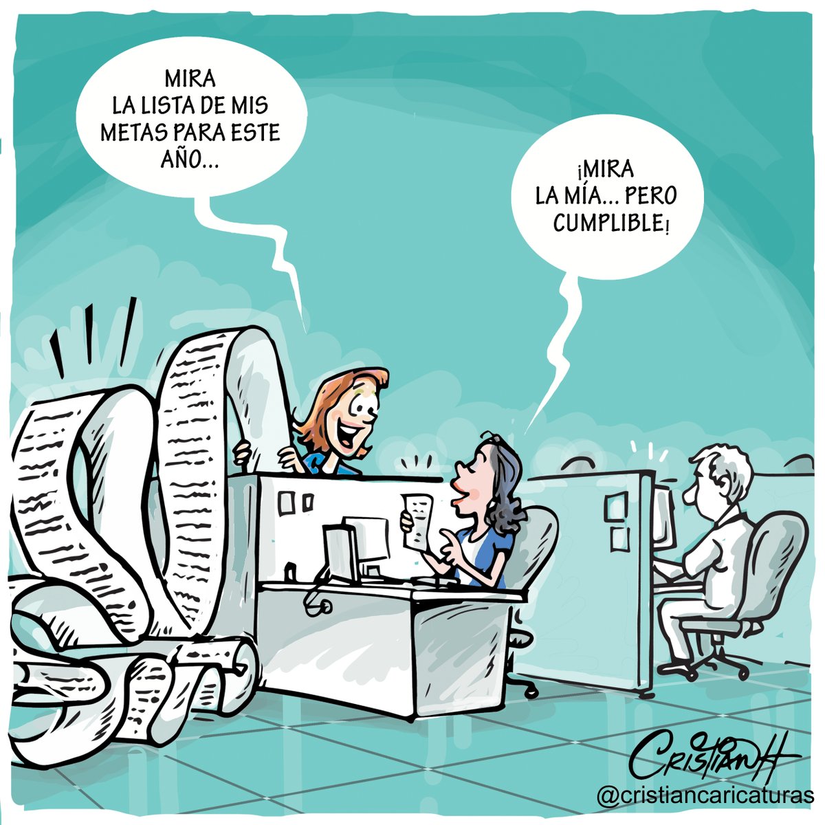Cristian Hernández on Twitter: "Que tus metas sean alcanzables... Mi caricatura del #Jueves en @ElDia_do . . . . #metas #inalcanzable #2023 #propósitos #criscaricaturas https://t.co/yzaLzPJGVk" / Twitter