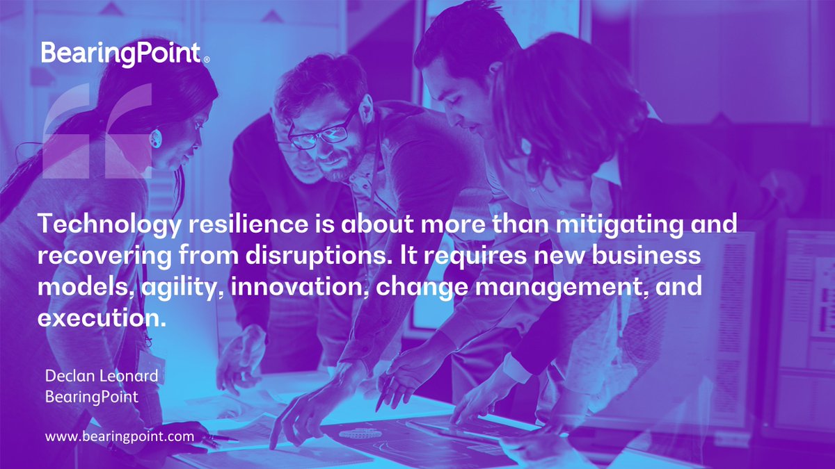 bearingpoint_ie's tweet photo. "Technology resilience is about more than mitigating and recovering from disruptions. It’s about positioning organizations to embrace &amp; adapt to change."

BearingPoint identified 5 actions for businesses to build #resilience through technology.

🔗https://t.co/FWGOcSwDJY https://t.co/b5YweLDLPC