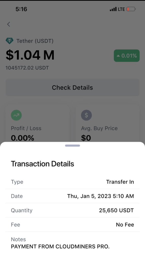 Fortune49202532's tweet photo. Thanks too Cloudminersrpro technology I just received my profit just now https://t.co/3Df0vIcbFJ
