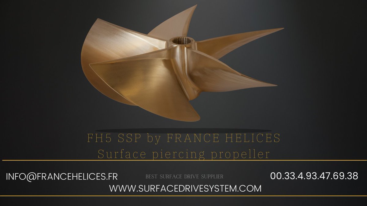 francehelices's tweet image. For your surface piercing propellers for all brands of surface drives, contact us : info@francehelices.fr
francehelices.fr/en/fixed-pitch…
#surfacepiercingpropeller #hélicesdesurface #bateaurapide #speedboat #elichedisuperficie #propellers #francehelices #surfacedrives #fh5ssp