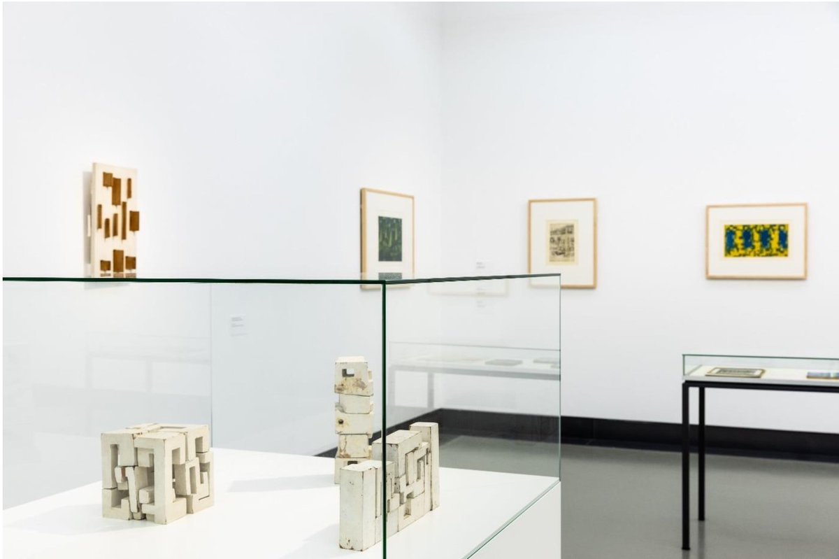 A selection of abstract works by my grandmother, Menhat Helmy, are currently on display at the Museum im Kulturspeicher Würzburg in Germany. 

The exhibition features work by Arab artists such as Saloua Raouda Choucair, Mohamed Melehi, and Samia Halaby.

On till Jan. 15