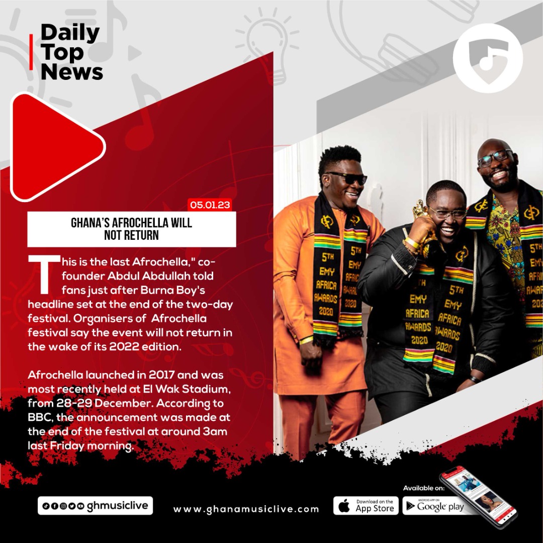 ghmusiclive's tweet photo. GHANA’S @Afrochella__ WILL 
NOT RETURN

"This is the last Afrochella," co-founder Abdul Abdullah told fans just after Burna Boy's headline set at the end of the two-day festival.

#dailytopnews
#ghmusiclive
#letspaly https://t.co/xVnZoP9sOP