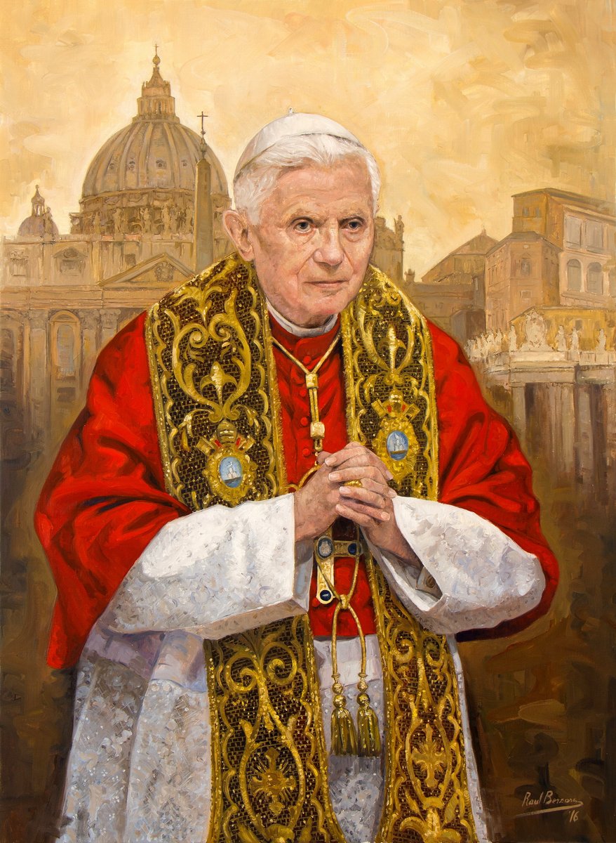 Raul_Berzosa's tweet photo. Hoy ha sido el funeral de Benedicto XVI, un papa que he pintado en cuatro ocasiones. https://t.co/hSuhVIxQym