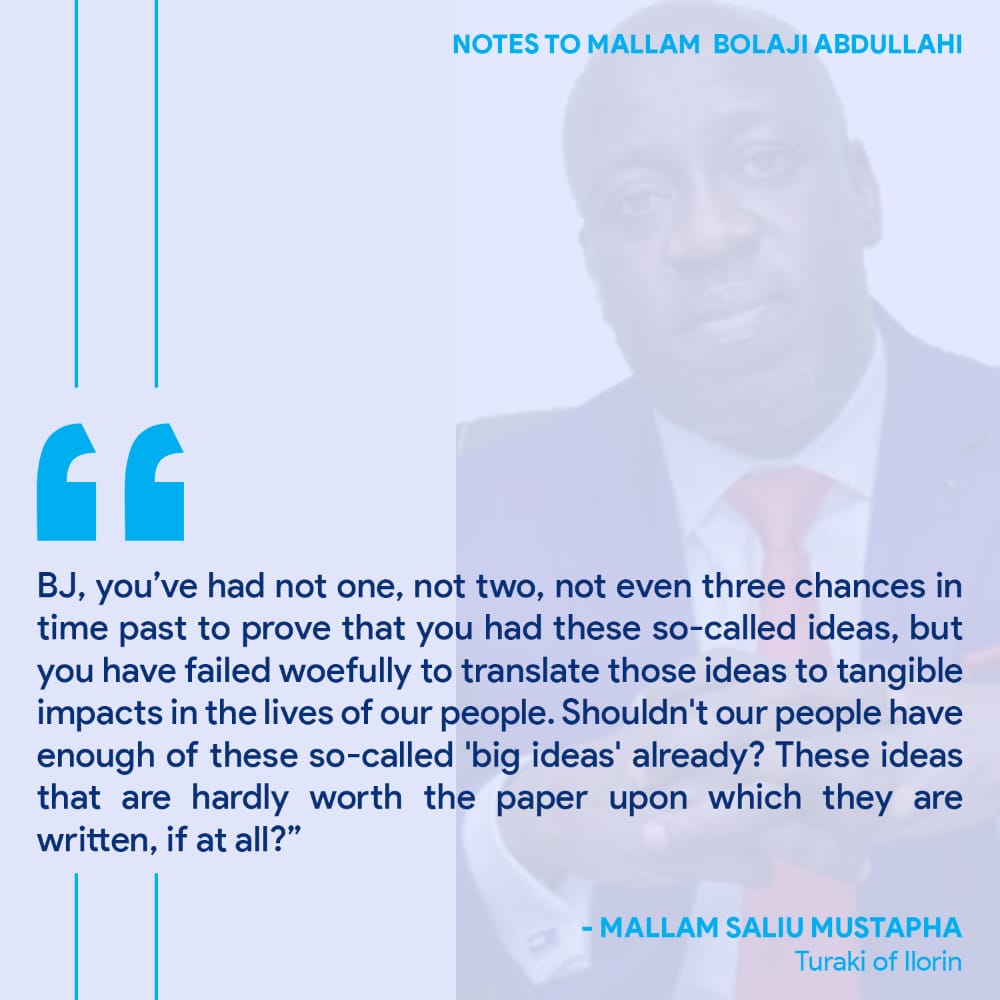 jarmari01's tweet photo. Mallam Saliu Mustapha (@RealMallamSaliu ) Incoming Senator of Kwara Central, Replies Bolaji Abdullahi, Says His โBig Ideasโ Slogan Is Big for Nothing.
Read here on these flyers ๐๐
#DoingItDifferently #MSMIsHere https://t.co/J9u87CGRPx