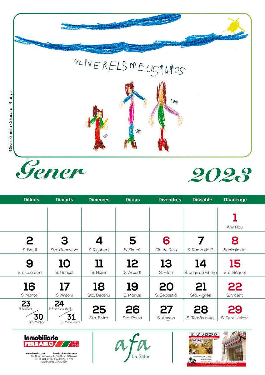 AFALASAFOR's tweet photo. CALENDARI SOLIDARI 2023 https://t.co/CJXltSrKnv