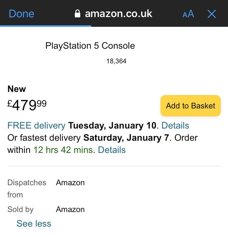 playwgabe's tweet photo. Amazon UK 🇬🇧 got PS5 disc on sale ($479.99)

https://t.co/EL5u0CiWHT https://t.co/ElV8zKdWlv