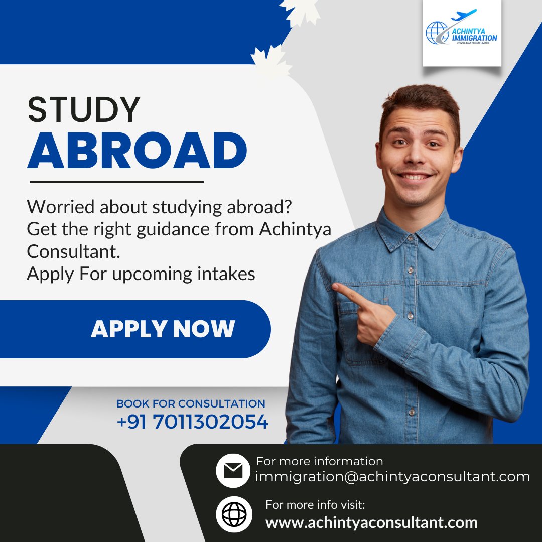 Worried about studying abroad? Get the right guidance from Achintya Consultant.
Apply For Upcoming Intakes
.
.
.
.
#studyabroad #studyingabroad #studyabroadlife #abroadstudy #studyinabroad #studyenglishabroad #studymedicineabroad #studyvisaabroad #studyvisaabroad #studyworkabroad