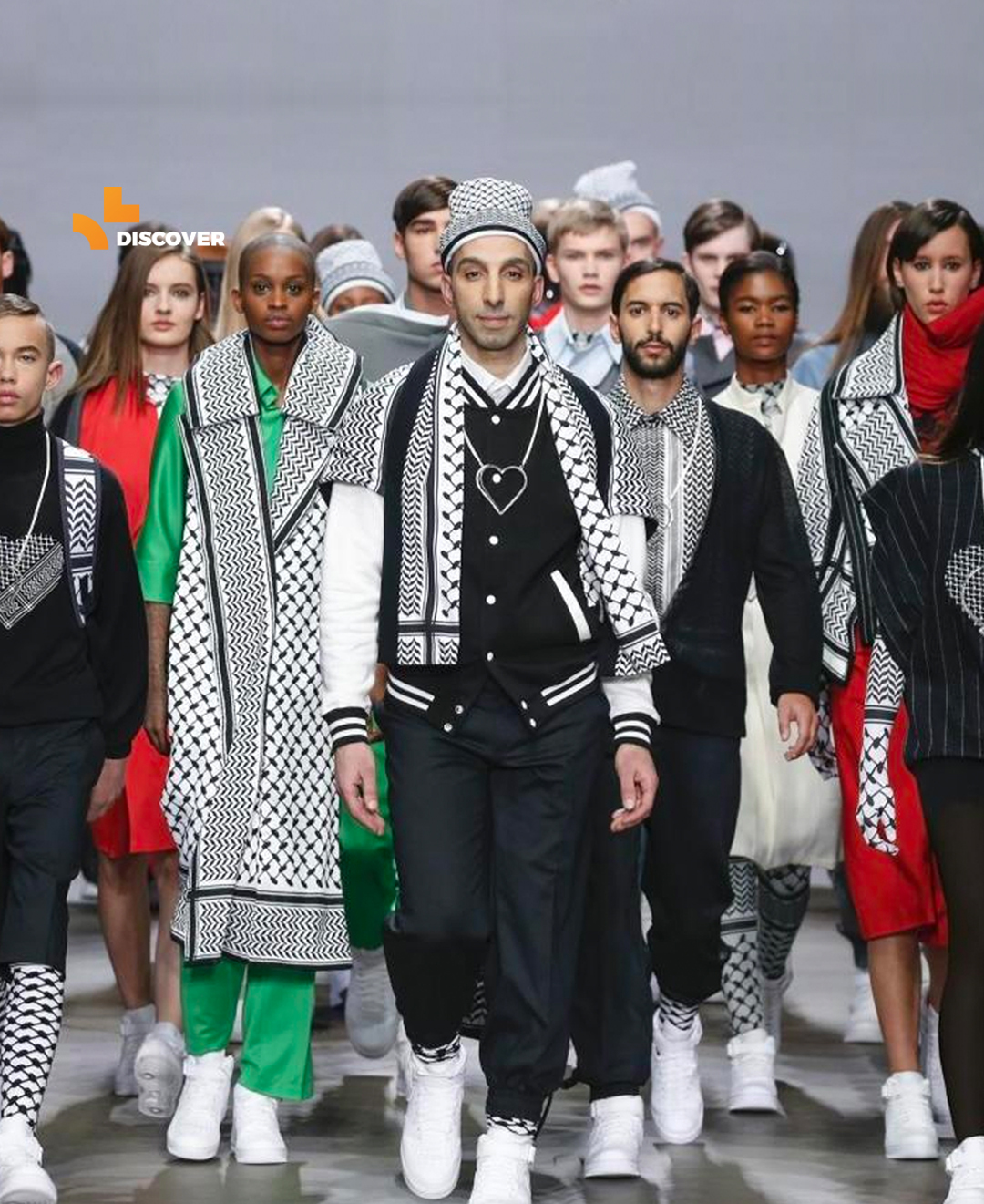Discover on X: 📸 In pictures: Aziz Bekkaoui on fashion, the keffiyeh and  resistance. The Dutch-Moroccan fashion designer says he wants to explore  the Palestinian keffiyeh's role as a symbol of the