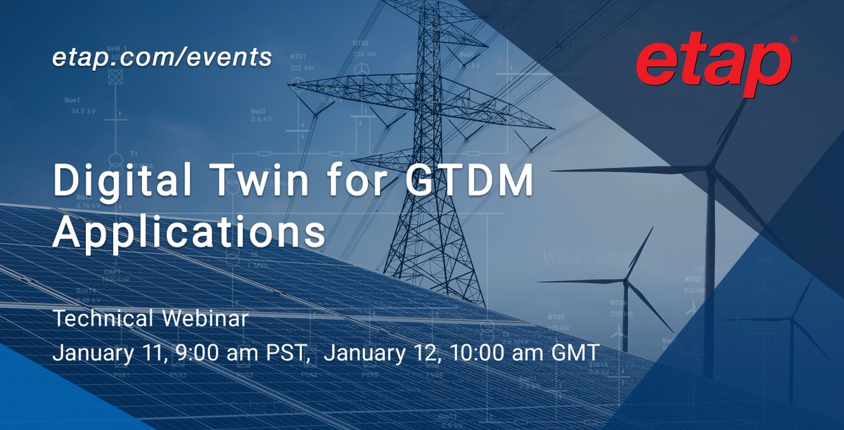 ETAP Digital Twin is a unified engineering and real-time platform to increase productivity &amp; efficiency. Learn how to digitize your power system; at every stage of the electrical installation life cycle, from design and build, to operate and maintain.  etap.com/webinars