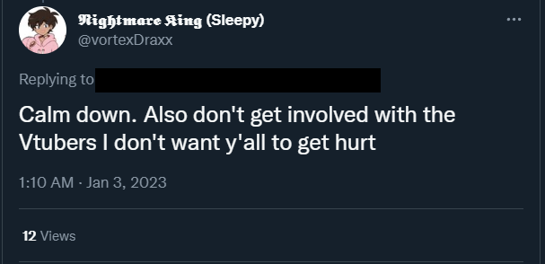 LittleBlackBi10's tweet photo. @AkumaMikoVT More of them threatening people https://t.co/iYtnbti39t