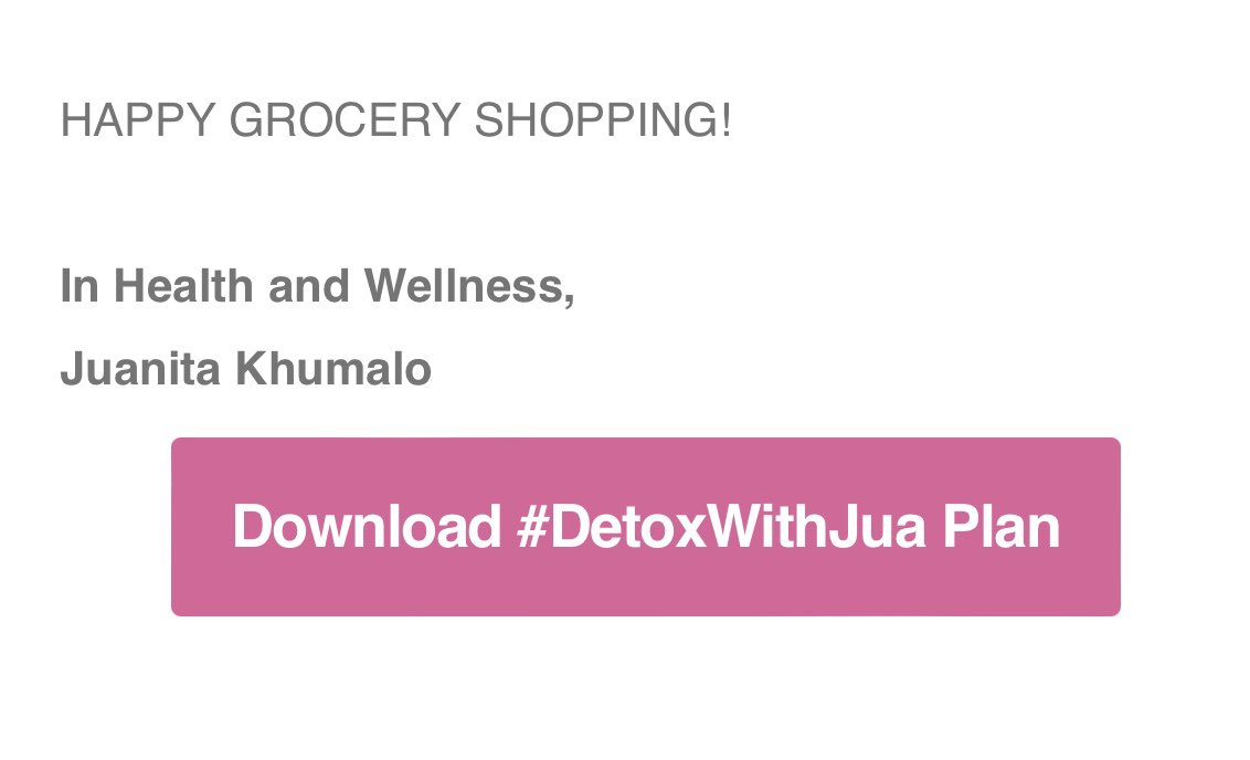 JuanitaKhumalo's tweet photo. #DetoxWithJua Program should be in your inbox. Check the spam and social/promotions folder, it tends to land there sometimes. 

Thank you so so much for your patience. 

I hope you guys like the revamp and updates I made for the 2023 plan and adding recipes. 

Counting down! ♥️🫶🏾 https://t.co/vuJ6IO9Qao