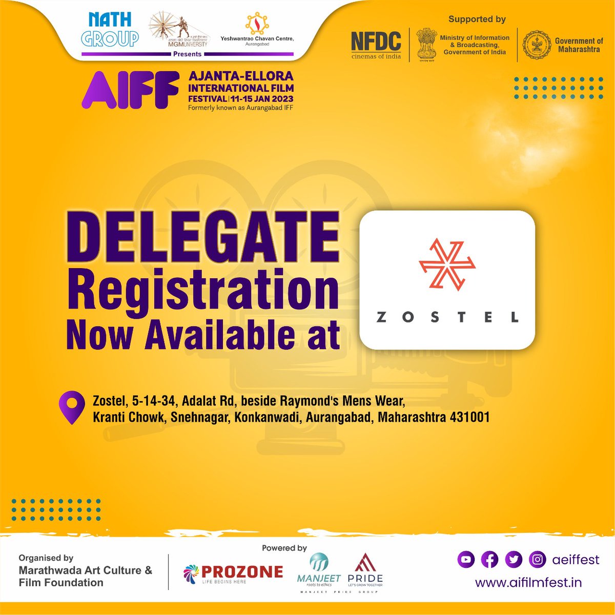 aeiffest's tweet image. 8th AIFF Delegate Registration is now available at @ZostelHostel Aurangabad.

@aeiffest 
#DelegatePass #Film #FilmFestival #AIFF #Cinema #WorldCinema