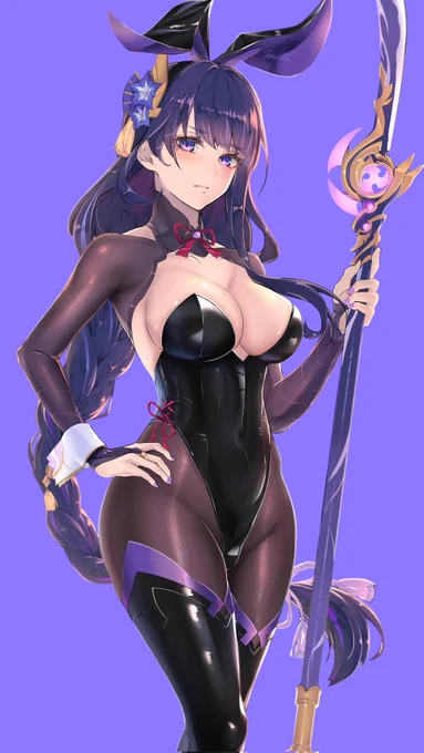 前に描いた雷電将軍をあげることでお絵描きしたつもりになる 