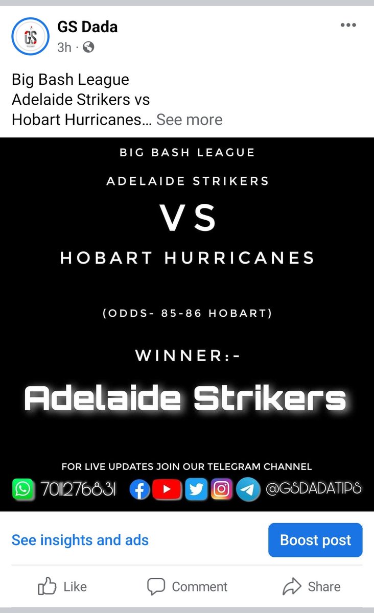 gsdadatips's tweet photo. #HHvAS #HHvsAS #ASvHH #ASvsHH #HobartHurricanes #AdelaideStrikers
#BigBashLeague #BBL #BBL2022 #BBLt20 #BigBash #BBL12 #BBL22 #BigBash22 #BBLTipster #BBLTipper #T20
#IPL #PSL #LPL #CPL #Tipper #Tipster #Betting #CricketTipper #CricketTipster #BettingTips #Jackpot #MatchPrediction https://t.co/Q6m0sj1hUs