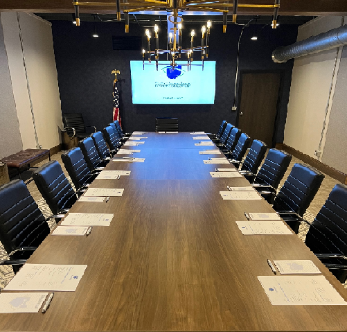 FindlayHancock's tweet photo. Dateline Findlay: Overnight, office gnomes set up for the first Economic Development Advisory Board meeting of 2023. Here we go! #EconDev #NewYear #FindlayFormula #TopMicro https://t.co/IdoYCn4DLZ