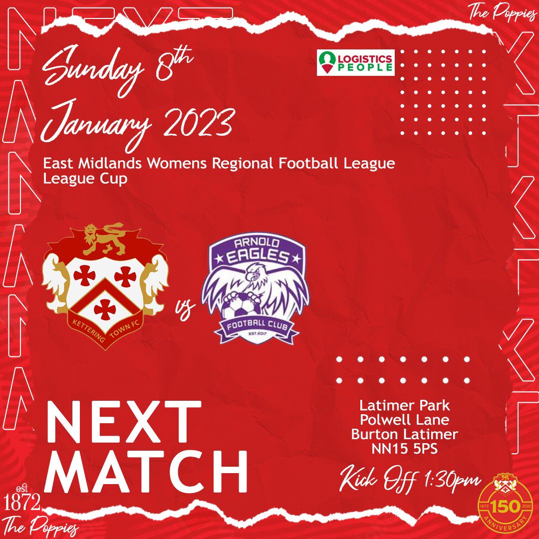 𝗡𝗘𝗫𝗧 𝗨𝗣 | We’re ready for our first game of 2023 this weekend at Latimer Park! 

🆚 <a href="/ArnoldEaglesFC/">Arnold Eagles FC🦅</a> 
🏆<a href="/emwrfl/">EMWRFLOfficial</a> League Cup
📍Latimer Park, NN15 5PS
🕢 1.30pm KO
🍻 Bar open

#KTWFC