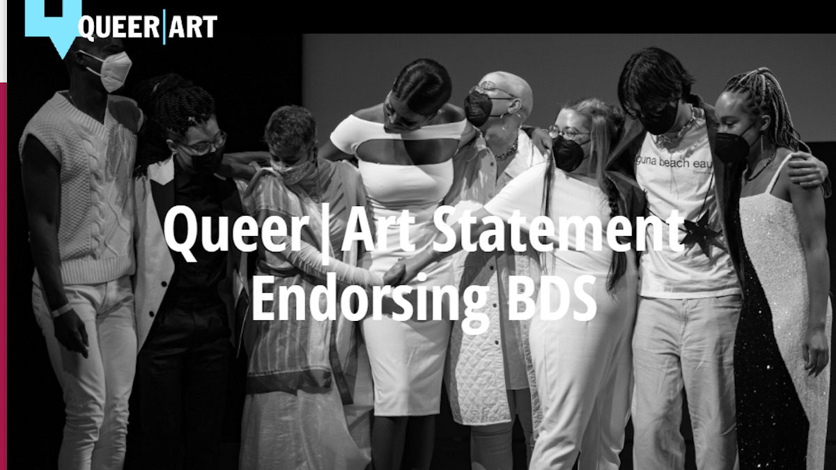 PACBI's tweet photo. #PACBIYearInReview: Queer|Art endorses "thoughtful, hopeful, and principled Palestinian-led #BDS movement."
It pledges no ties with institutions that "contribute to this cruel system of apartheid that steals both life and land from Palestinian families."
https://t.co/MQoX7QpW4N https://t.co/kMwwl0aBEN