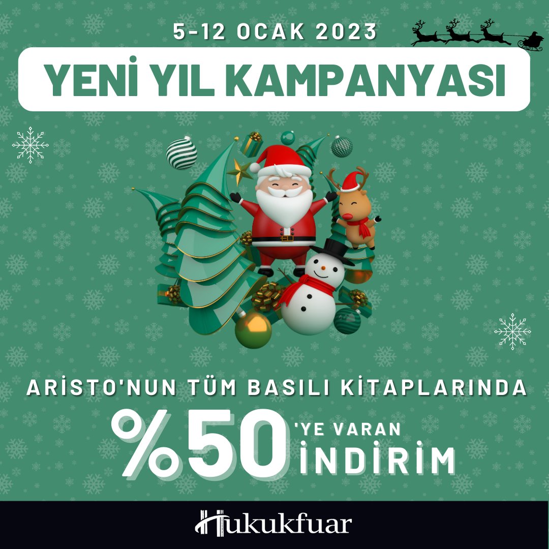 🎉YENİ YIL KAMPANYASI!

⚡Aristo'nun Bütün Basılı Kitaplarında EN AZ %50 İNDİRİM Fırsatı!

Hemen İncelemek İçin: hukukfuar.com/yeni-yil-kampa…