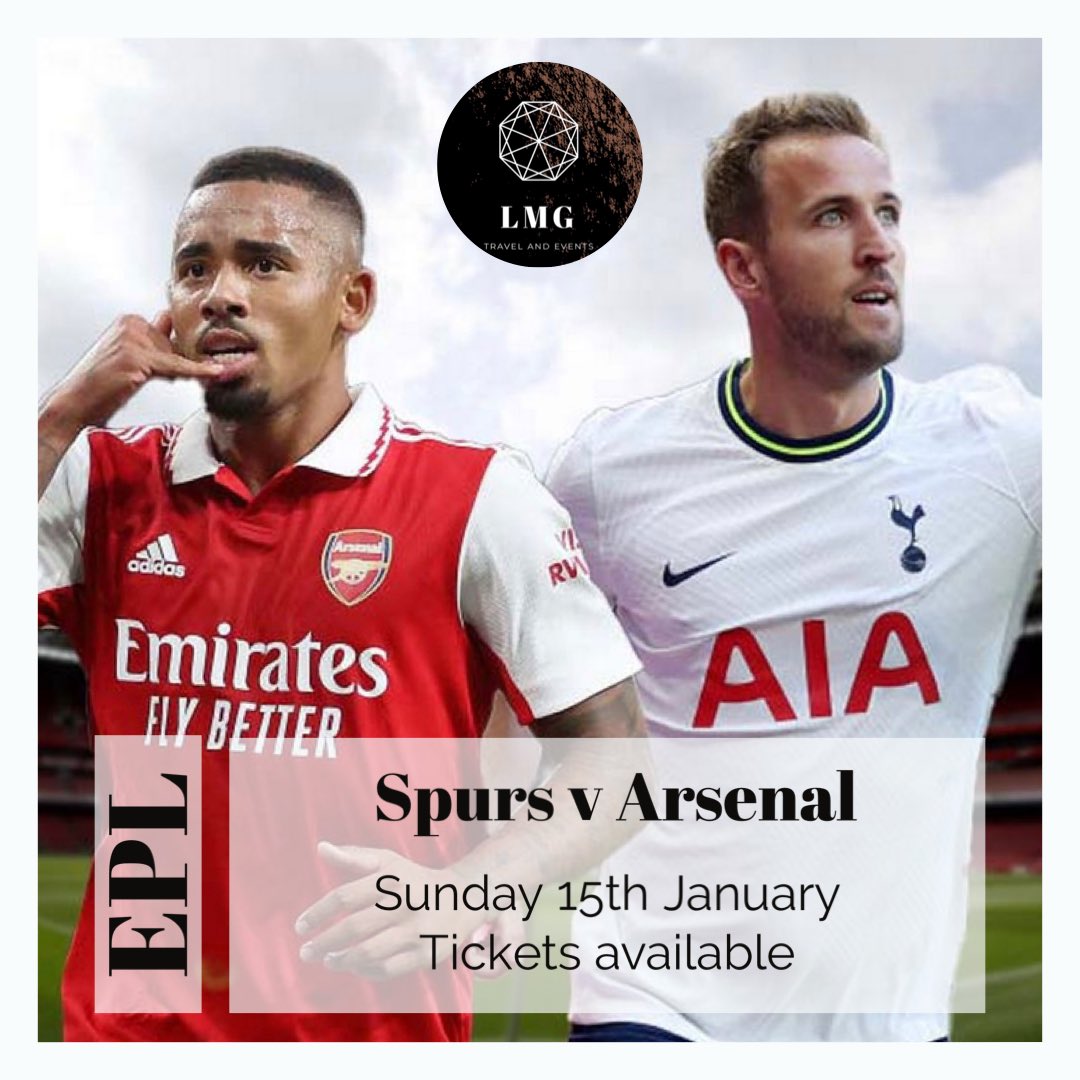 LmgEvents's tweet image. We have limited availability for the North London Derby, 15th January 2023
Get in touch quickly 
Info@lmgtravelandevents.com

#spurstickets #arsenal #northlondonderby #premierleague #TottenhamHotspur #tickets #Hospitality
