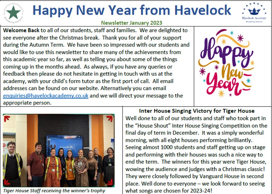 HavelockAcademy's tweet photo. Extracts from our latest Newsletter. See our website for the full version. #TeamHavelock https://t.co/whJqI2kXaj