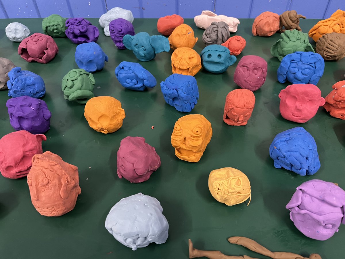 fruitmarket's tweet photo. Thank you for your pictures @stmarysedin P6 have been busy making heads in clay and plasticine using our Heads Up! resources, available here: https://t.co/cA3olF5leC Have a go with your school, group or at home and send us your pictures #Headsup #DanielSilver https://t.co/Yx5GUyS0fX