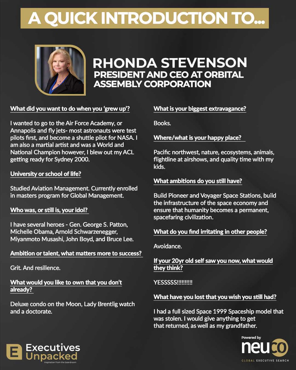 Laurieneuco's tweet photo. Happy New Year, and in preparation for tomorrow's neuco global executive search podcast, here is a quick introduction to Rhonda Stevenson, President and CEO @OACspace. #executivesearch #podcast #ceo #neuco #executivesunpacked https://t.co/syshaHPupU