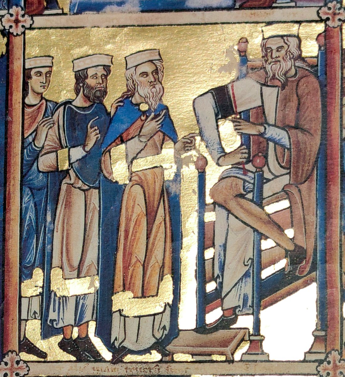 moleiroeditor's tweet photo. Los #ReyesMagos ante Herodes: el folio 4V del #Salterio Glosado (s. XIII Canterbury / XIV España)👉📽Vídeo: https://t.co/o3SZoolnEW 👈#manuscrito #facsimil #manuscritoiluminado #arte #libro #medieval #edadmedia https://t.co/8U9wKuKwpH