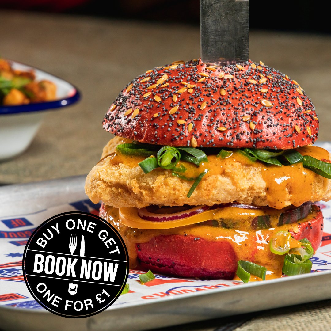 BUY ONE GET ONE FOR £1
All through Jan &amp; Feb we are giving you this amazing deal where if you buy any burger, you get a second one for only £1!
Pre-Booking only so just head to our site to book your self a table!
