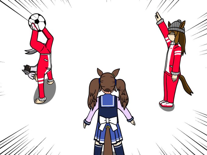 謎の勝負をするゴルシとナカヤマ#ウマ娘 