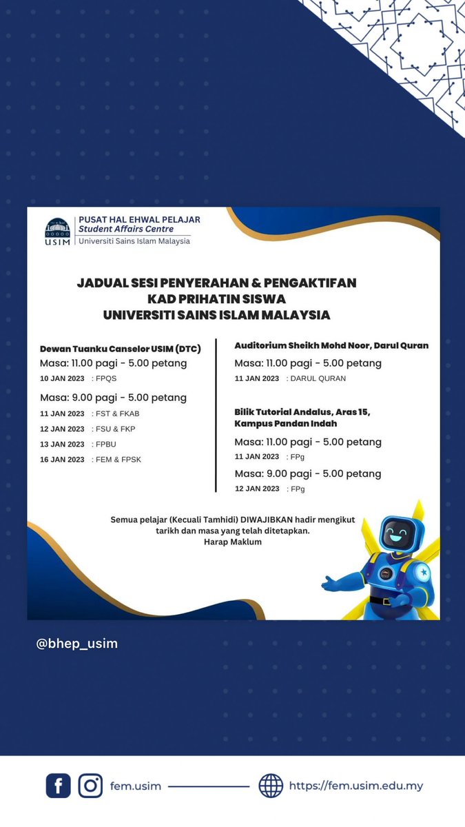Ambil perhatian juga ya untuk perkara ini. Kita pastikan FEM 100% selesai proses serahan.