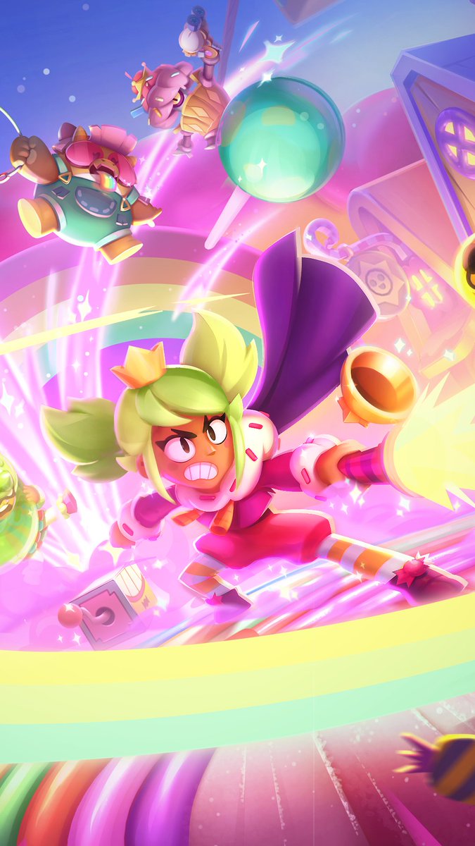 brawlstarsfr's tweet photo. Faites entrer le monde des bonbons sur votre appareil avec ces fonds d'écran explosifs ! 🌈✨ https://t.co/0hcGrb8qEA