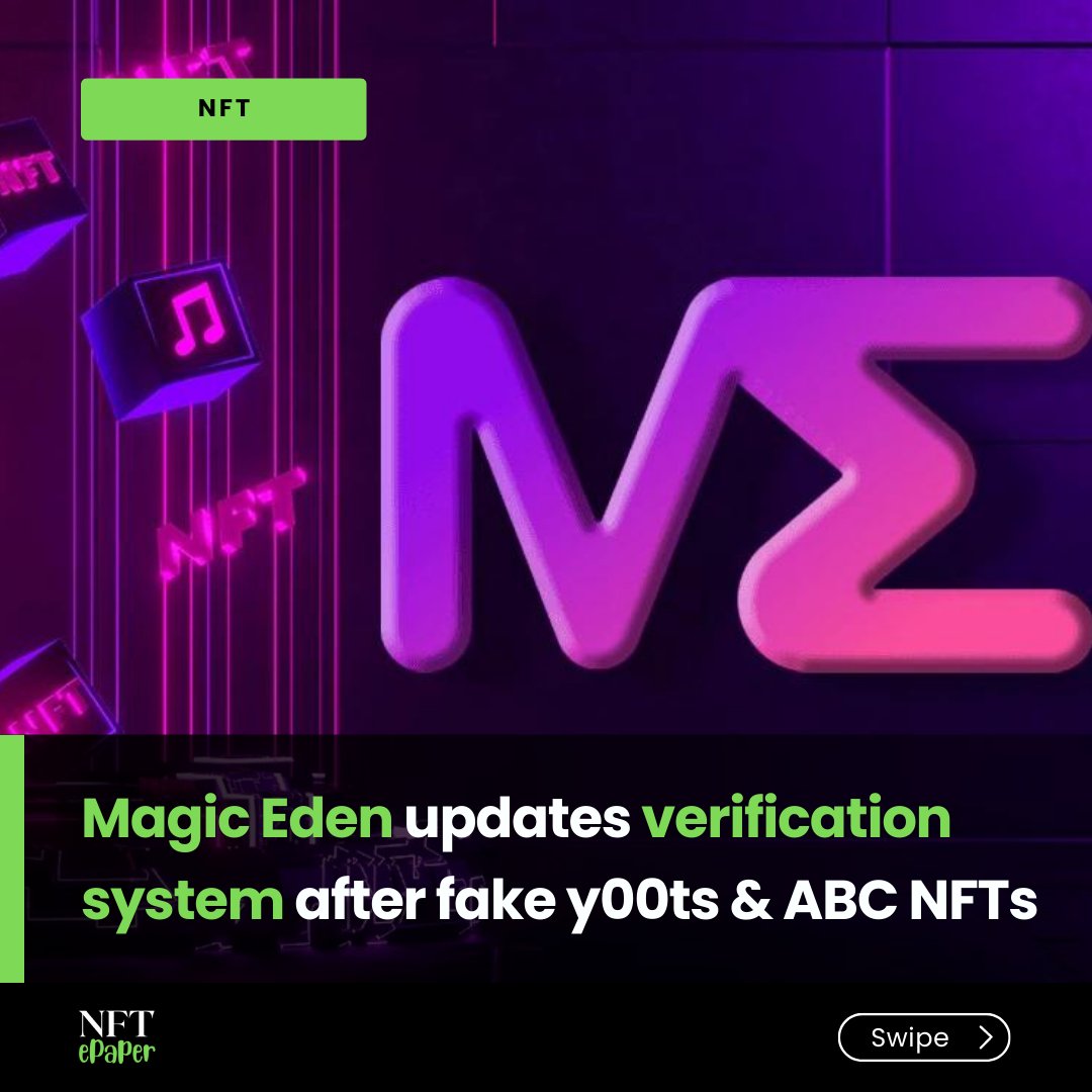 nftepaper's tweet photo. NFT News update.

#NFTs #NFT #NFTCommunity #NFTGiveaways #nftepaper #MagicEden #Solana #SolanaGiveaway https://t.co/E9akR46BYt