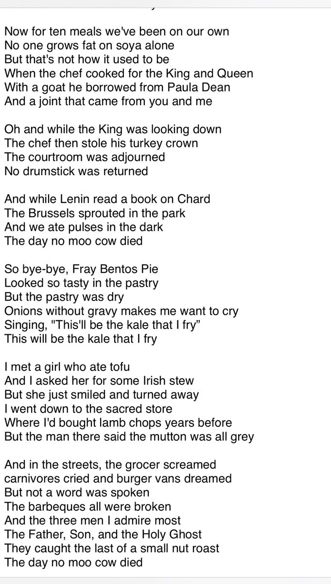 A poem for Veganuary (with apologies to Don McLean)