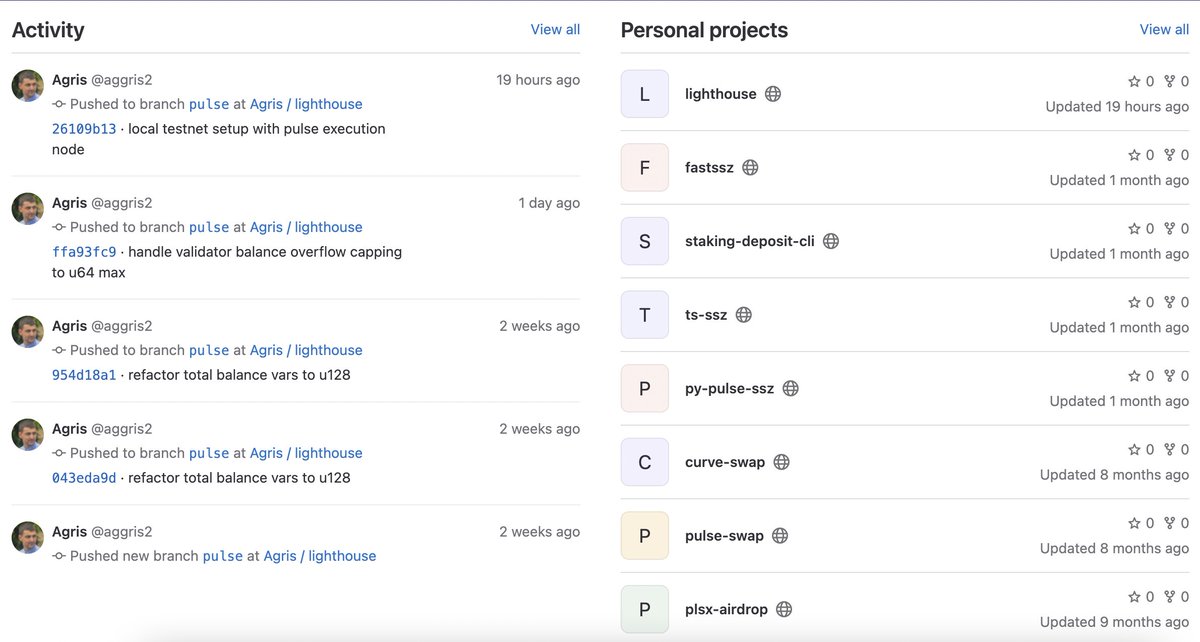 KatieePCrypto's tweet photo. OK, I am EXCITED!

#PulseX GitLab dev movements

   - Setup with Pulse execution node
   - Lighthouse client 

We are close 😇
$HEX https://t.co/x144fSiq5s
