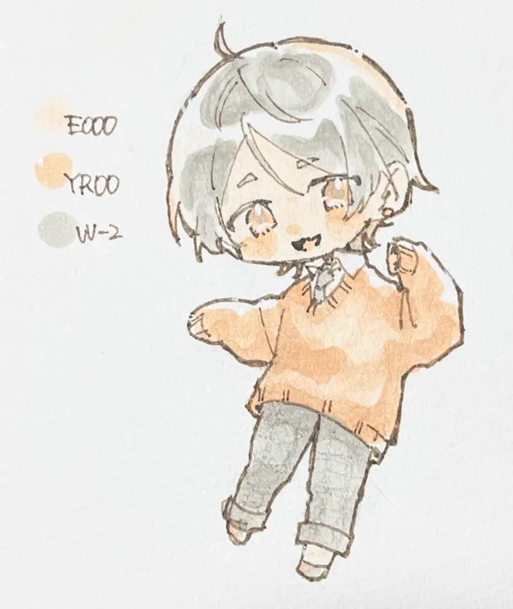 コピック久しぶりにやった!テキトーな色3色縛りで描いてみた〜! 