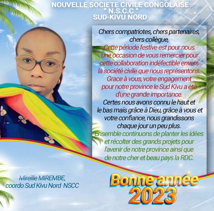 Elle, c'est #MIREILLE MIREMBE TASI, coordinatrice de la #NDSC , elle ne cesse de militer pour les droits humains en province du #sud-kivu, une femme qui fait la fierté de #RDC. Aller de l'avant. <a href="/ndsciRDC/">NDSCI CHUNVI YA CONGO</a> ,<a href="/mireillemiremb3/">mireillemirembe</a> ,<a href="/ONUFemmesRDC/">ONU Femmes RDC</a> .