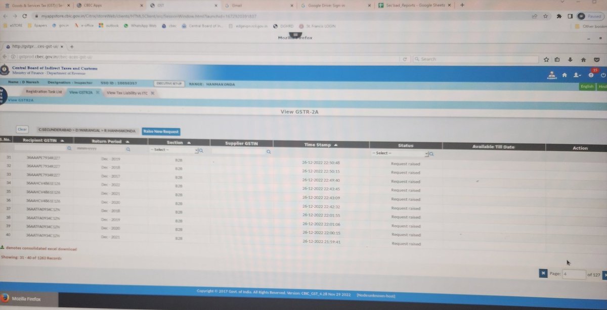 nareshdev13's tweet image. @Infosys_GSTN raised request in AIO for downloading of GSTR 2A`s of asseessees allotted for Scrutiny..request pending since 10days for this small request..how are we supposed to work..its frustrating..ticket already raised from log ticket in AIO..but no use..@GST_Council