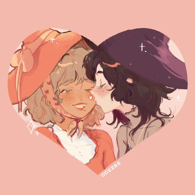 a keychain design of my sapphic witch ocs  