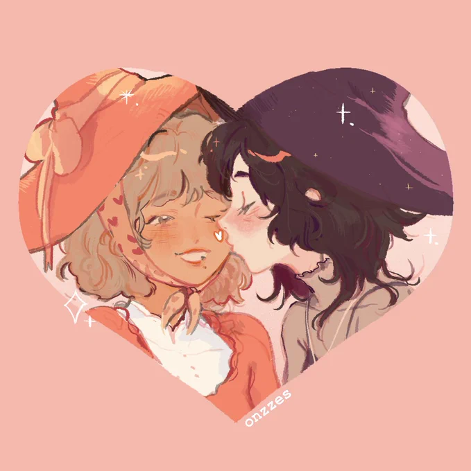 a keychain design of my sapphic witch ocs  