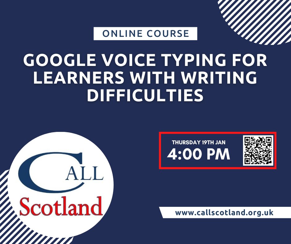Our new courses this term are:
✔ online
✔ 1 hour in length
✔ £30
✔ And as always -relevant, practical, valuable Profesisonal Learning for anyone working with learners with Additional Support Needs.
First one with <a href="/Shirleymlawson/">Shirley Lawson</a> on 19th Jan! callscotland.org.uk/training/our-c…